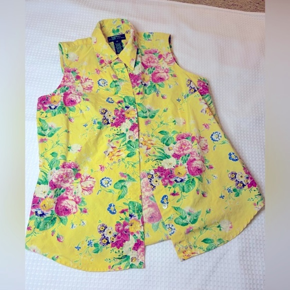 Ralph Lauren Floral Print Button Up Tank